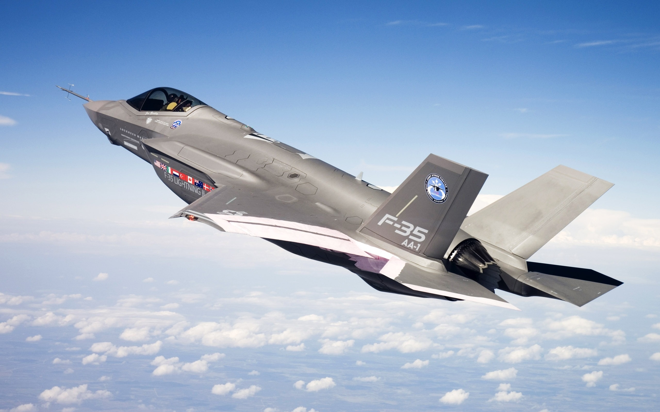 F 35 Fighter In Blue Sky