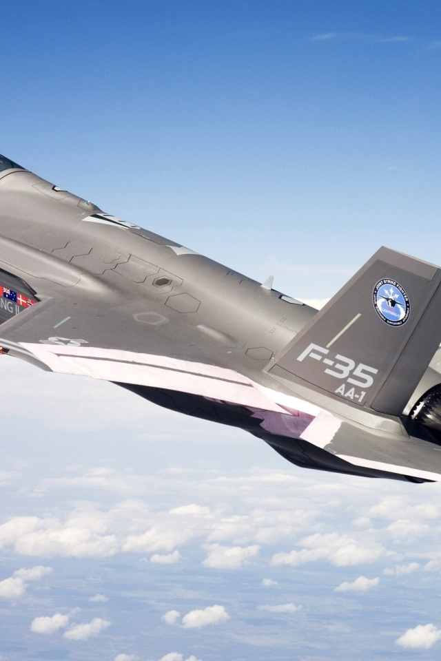 F 35 Fighter In Blue Sky