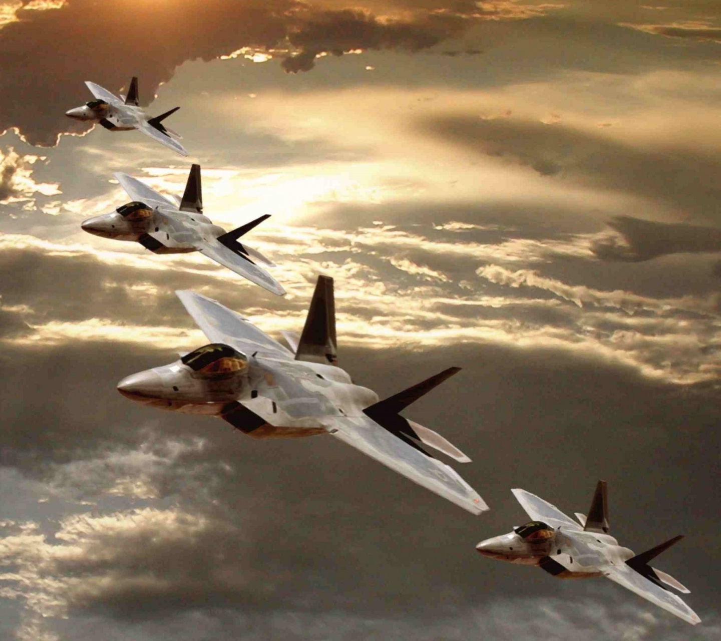 F-22 Raptor Flight Formation