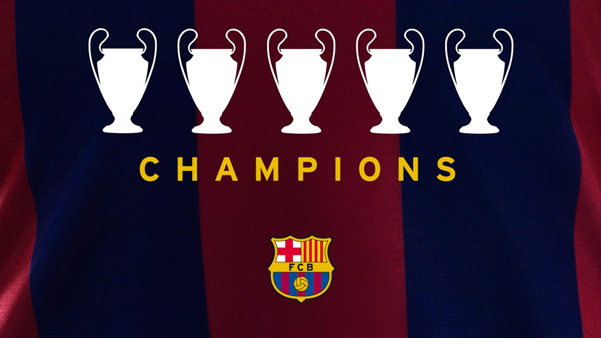 FC Barcelona 2015 Five UCL Champions