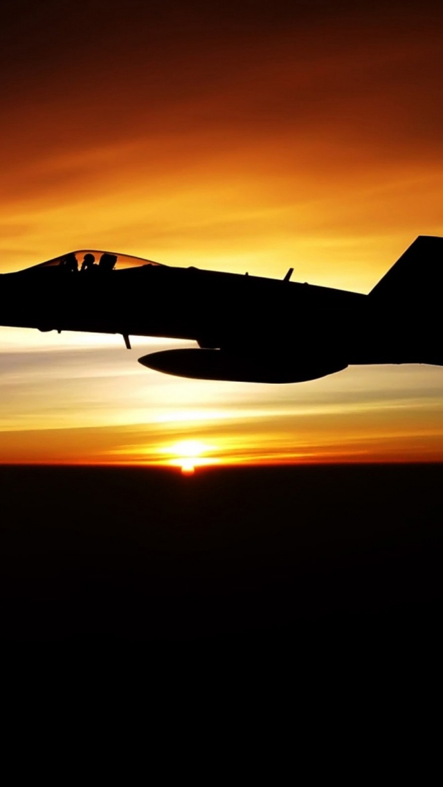 Fighter Flying In Dusk Sky