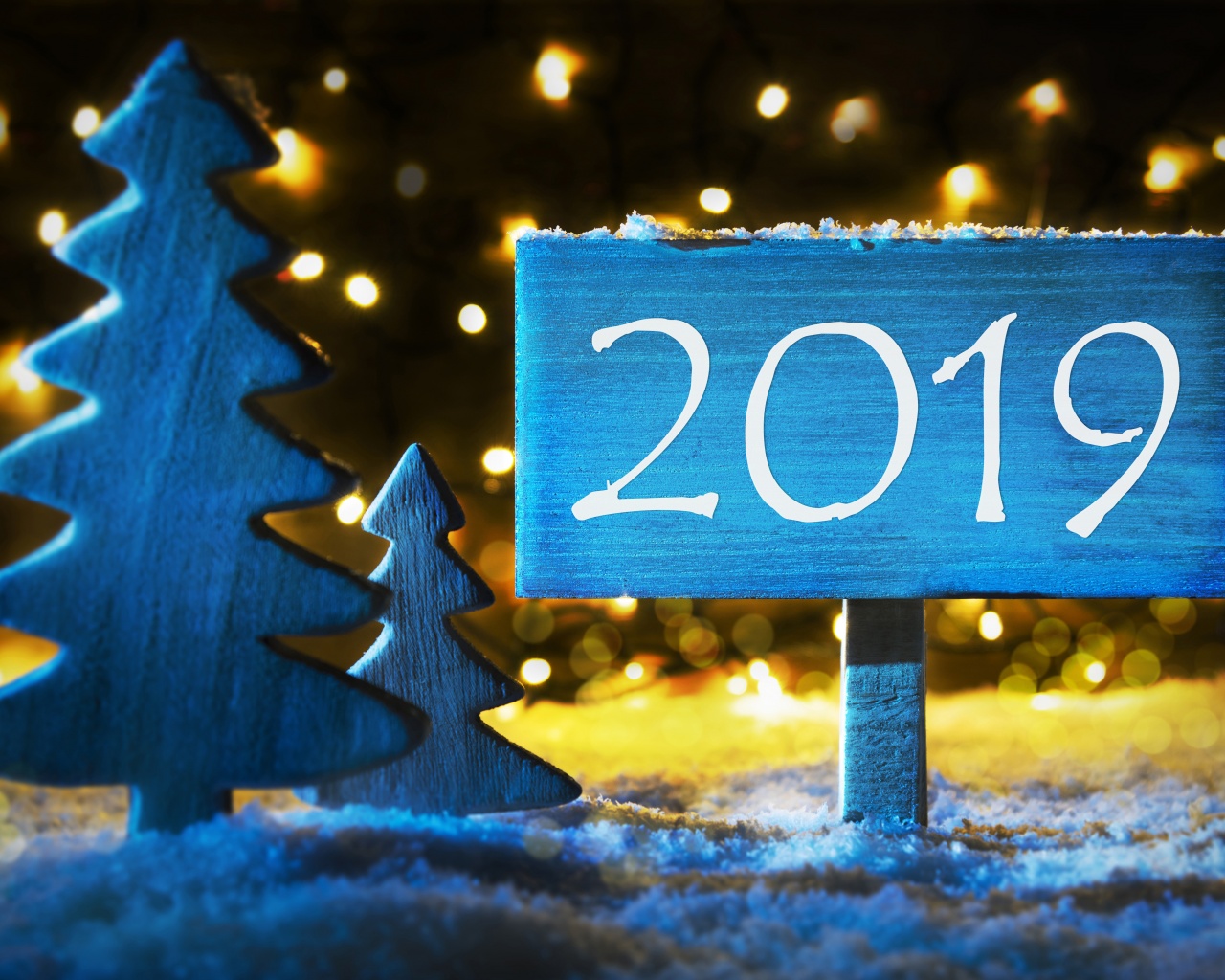 Fir Tree And Sign To 2019 New Year