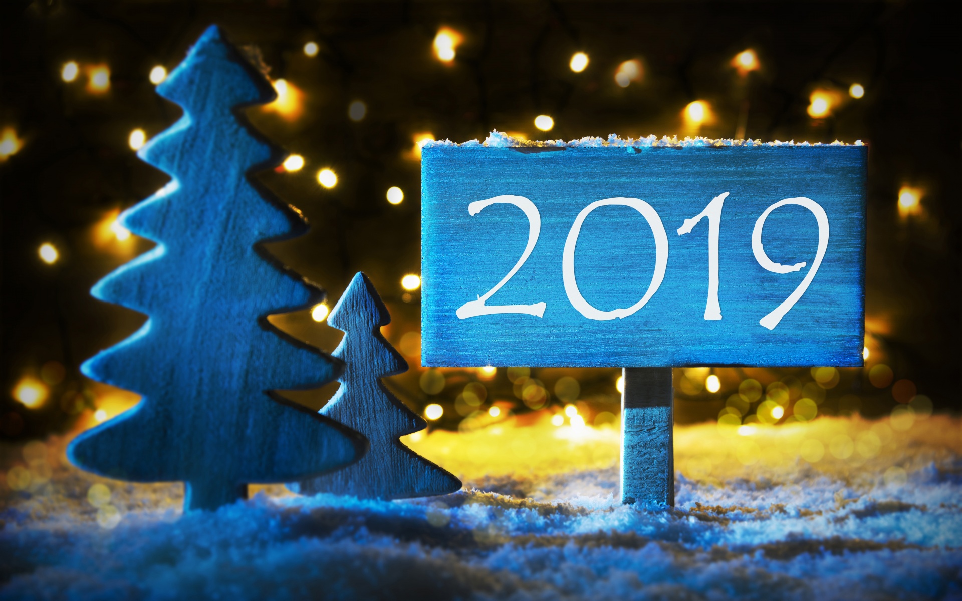 Fir Tree And Sign To 2019 New Year