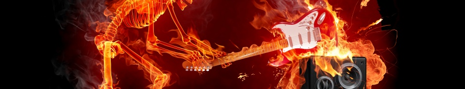 Fire Skeleton With A Guitar