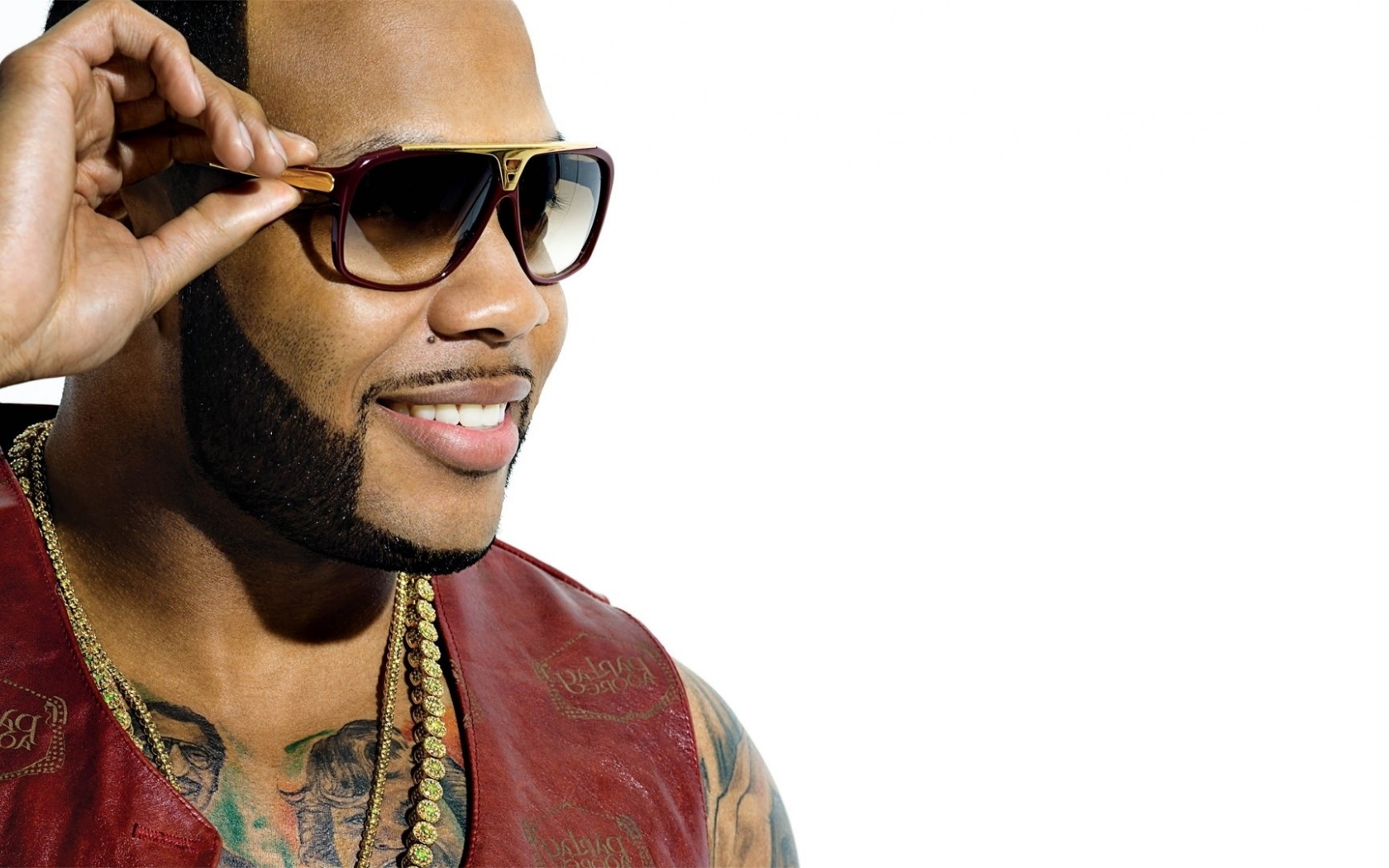 Flo Rida Glasses Smile Watches Chain