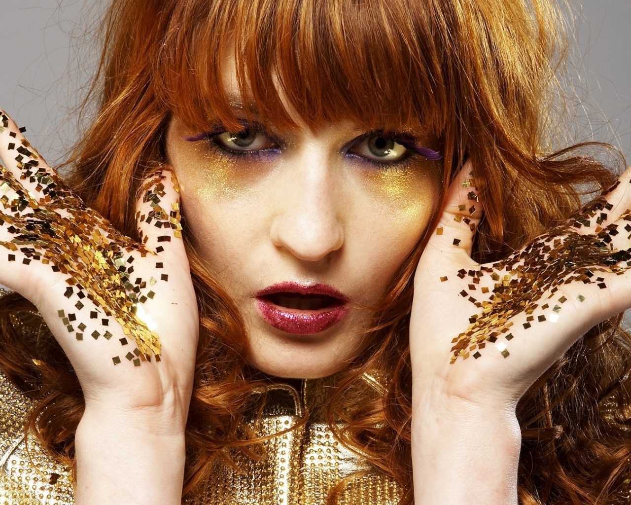 Florence The Machine Eyes Hair Lips Palms