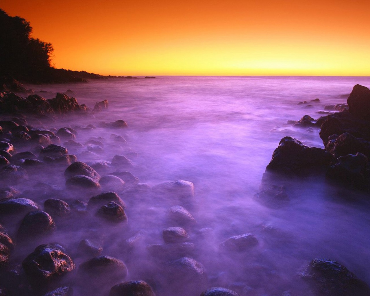 Flowing Surf After Sunset Hawaii