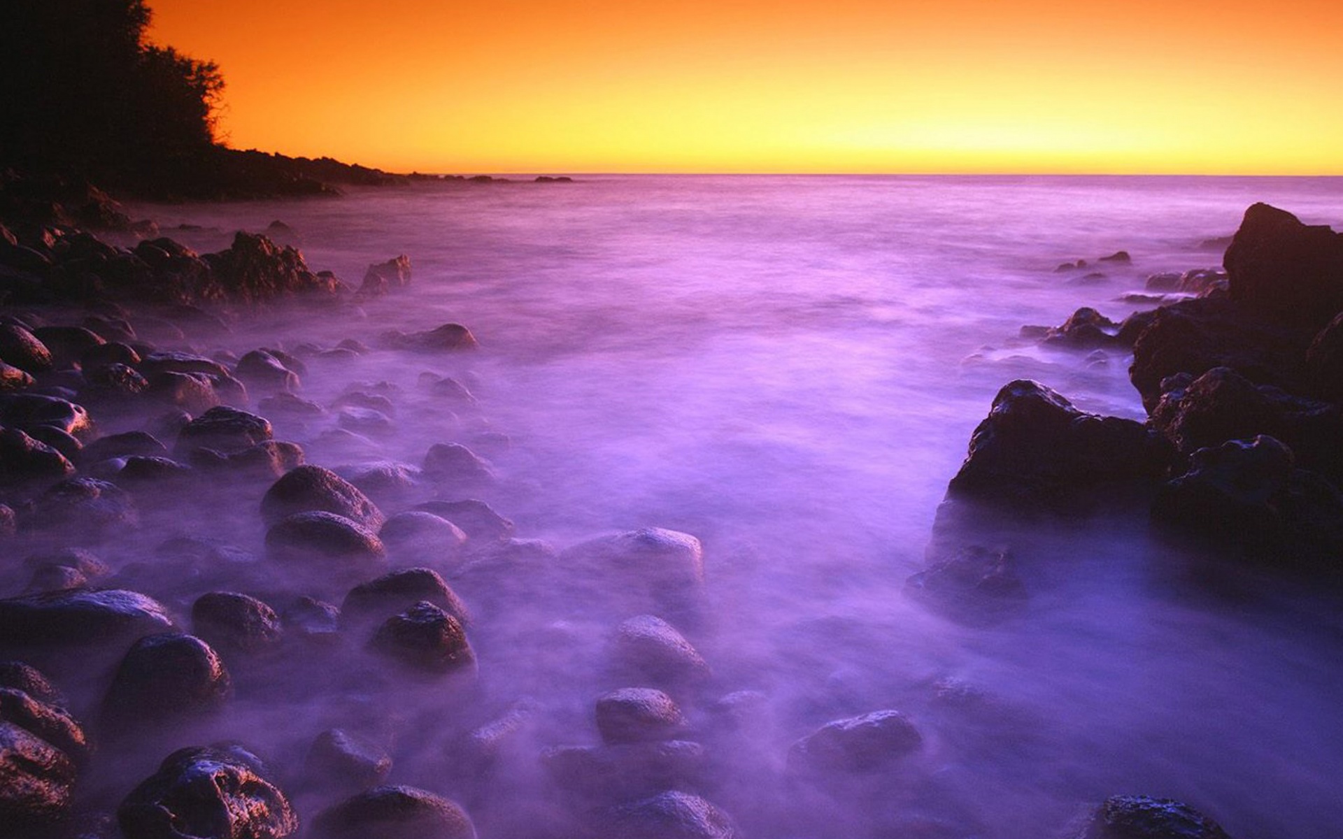 Flowing Surf After Sunset Hawaii