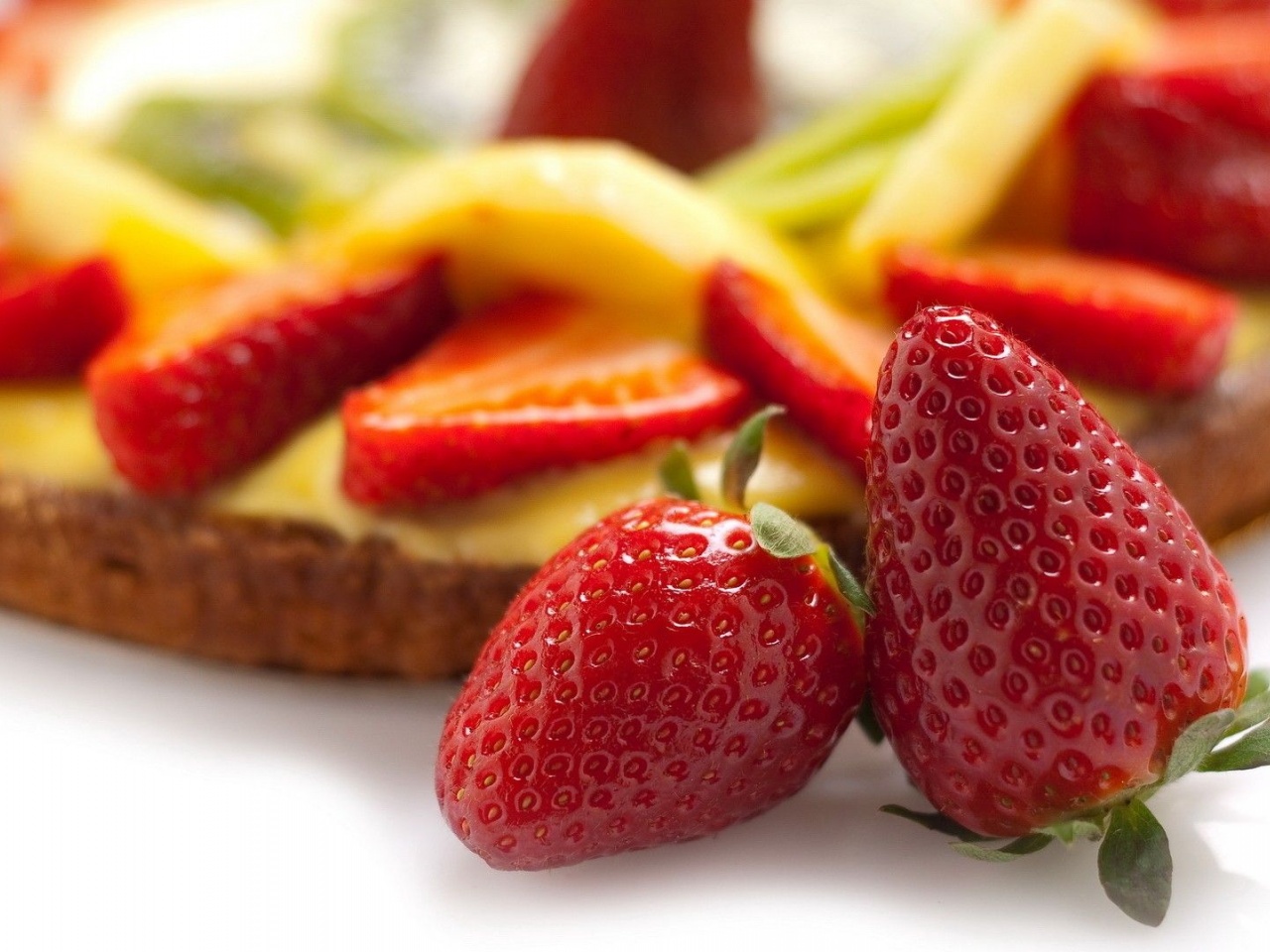 Food Cake Pie Strawberries