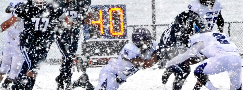 Football Match on a Snowy Blizzard