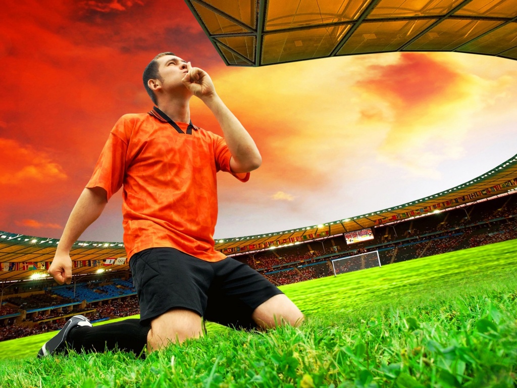 Football Player Celebrating A Goal