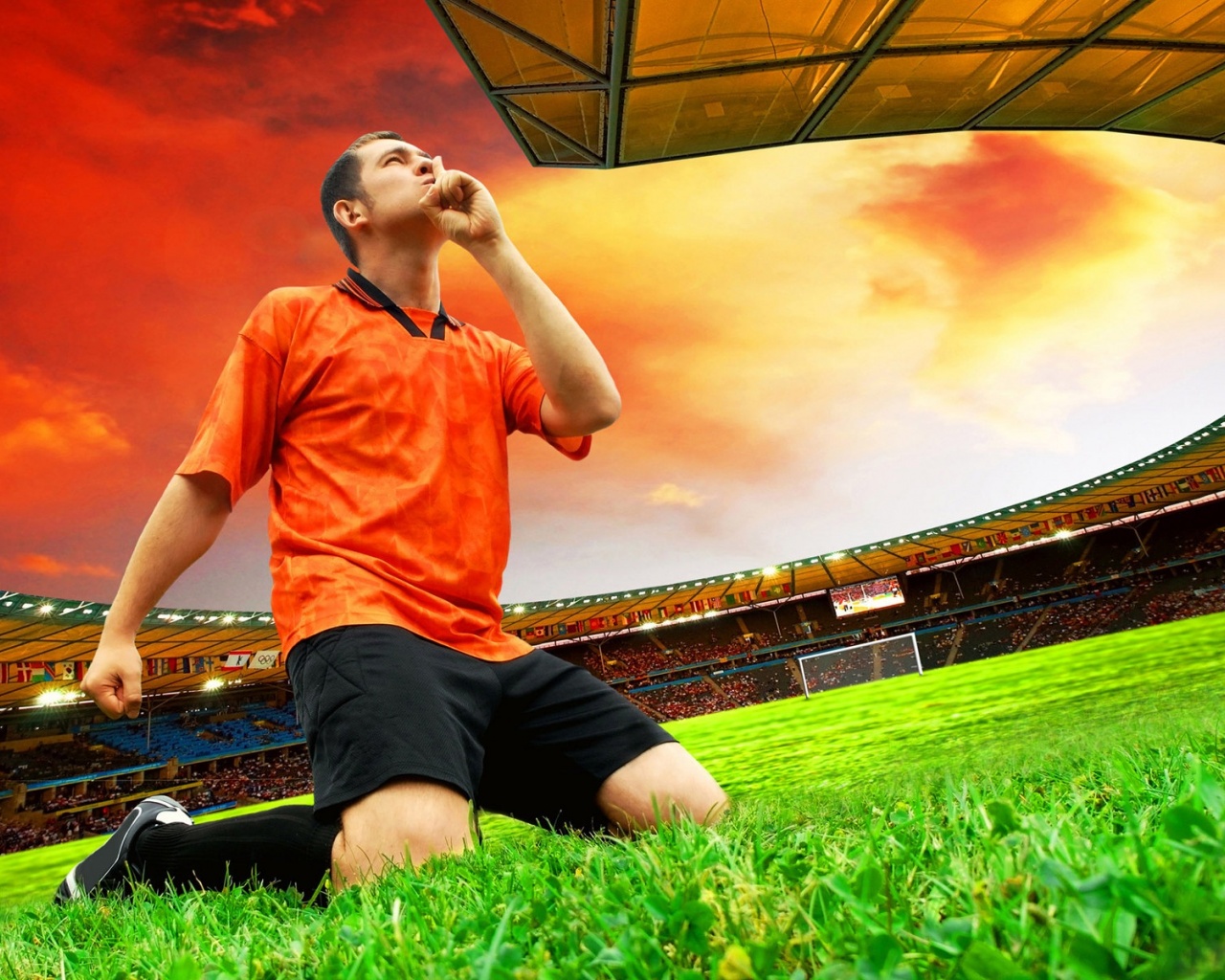 Football Player Celebrating A Goal