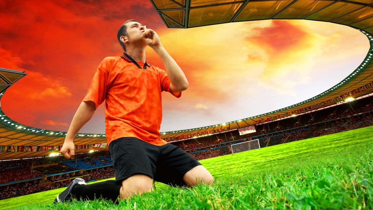 Football Player Celebrating A Goal