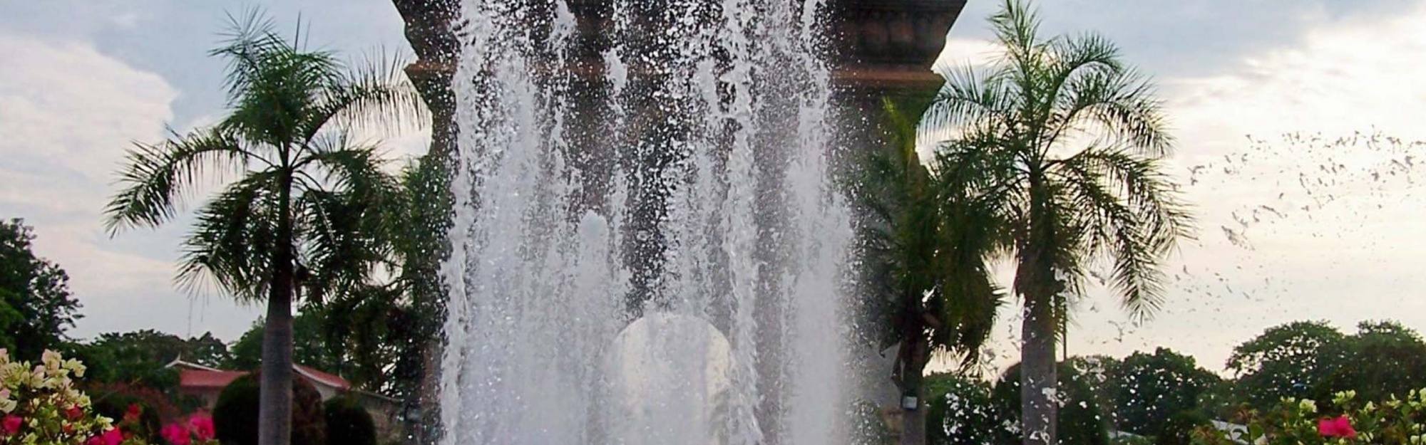 Fountain In Front Of The Victory Gate Vientiane Prefecture Laos