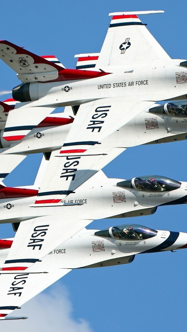 Four Fighters Lined Flight