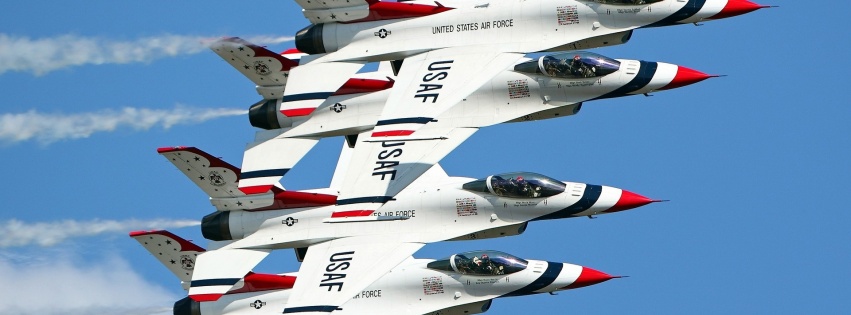 Four Fighters Lined Flight