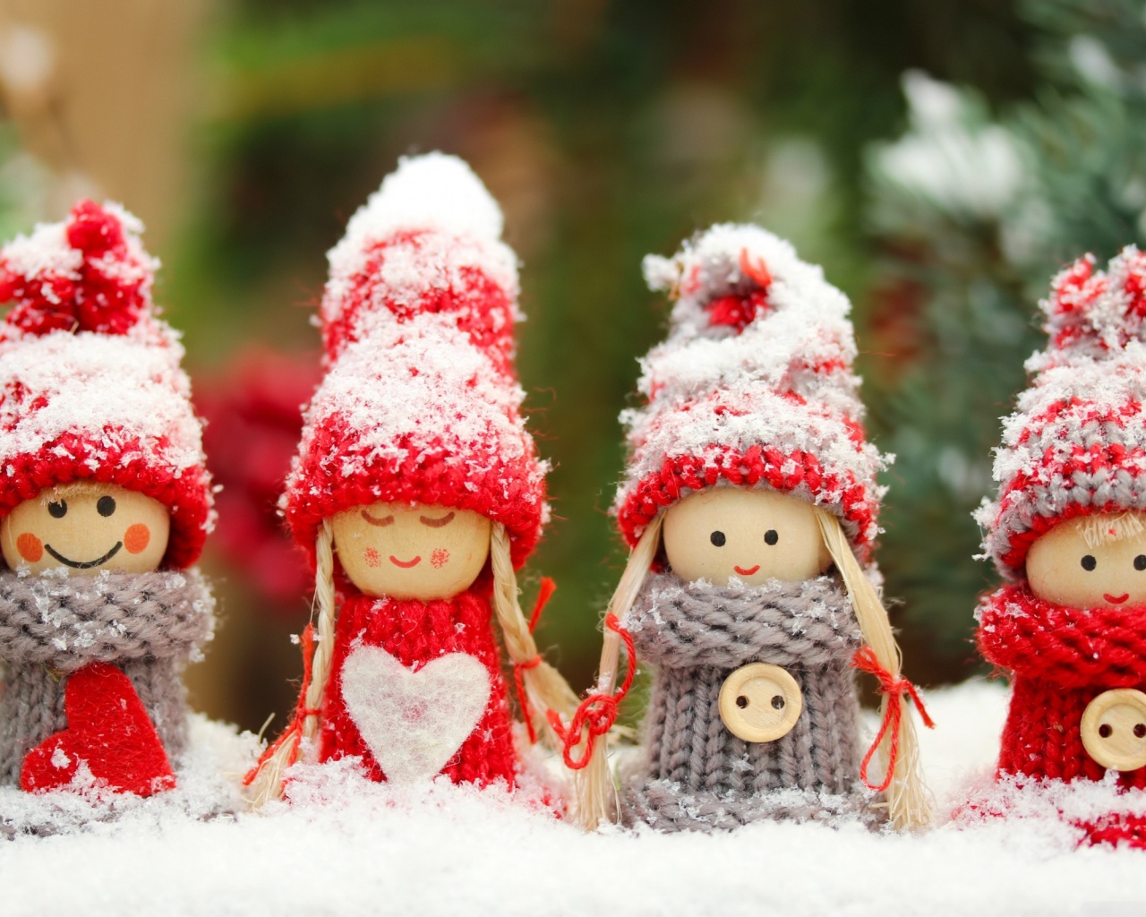 Four Winter Dolls