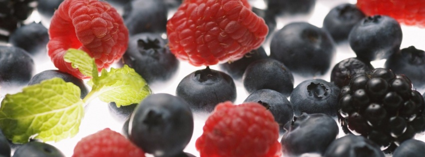 Fruits Food Raspberries Blueberries