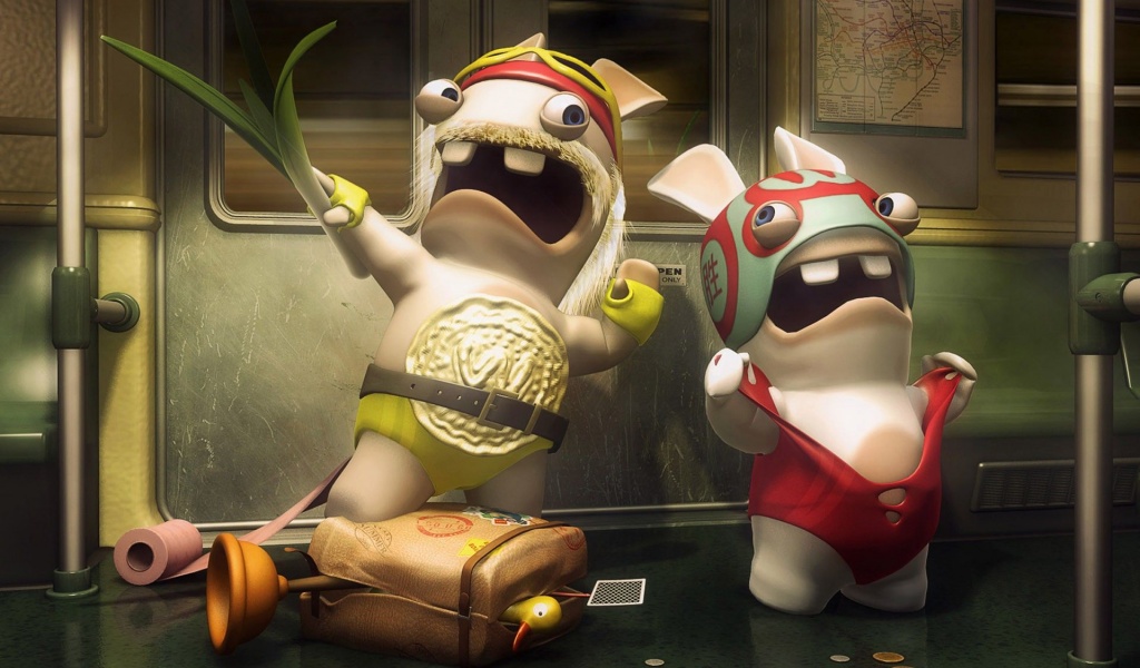 Funny Insane Wrestling Raving Rabbids