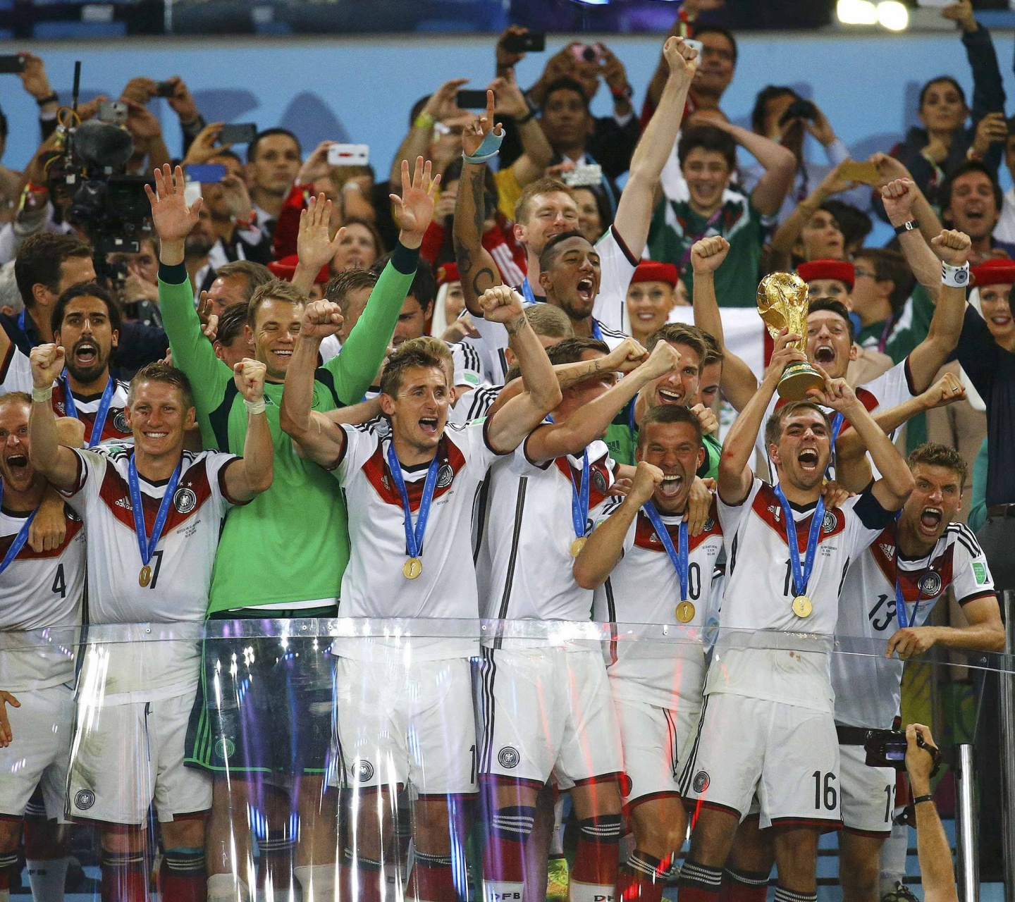 German Players Celebrate Title Of WC