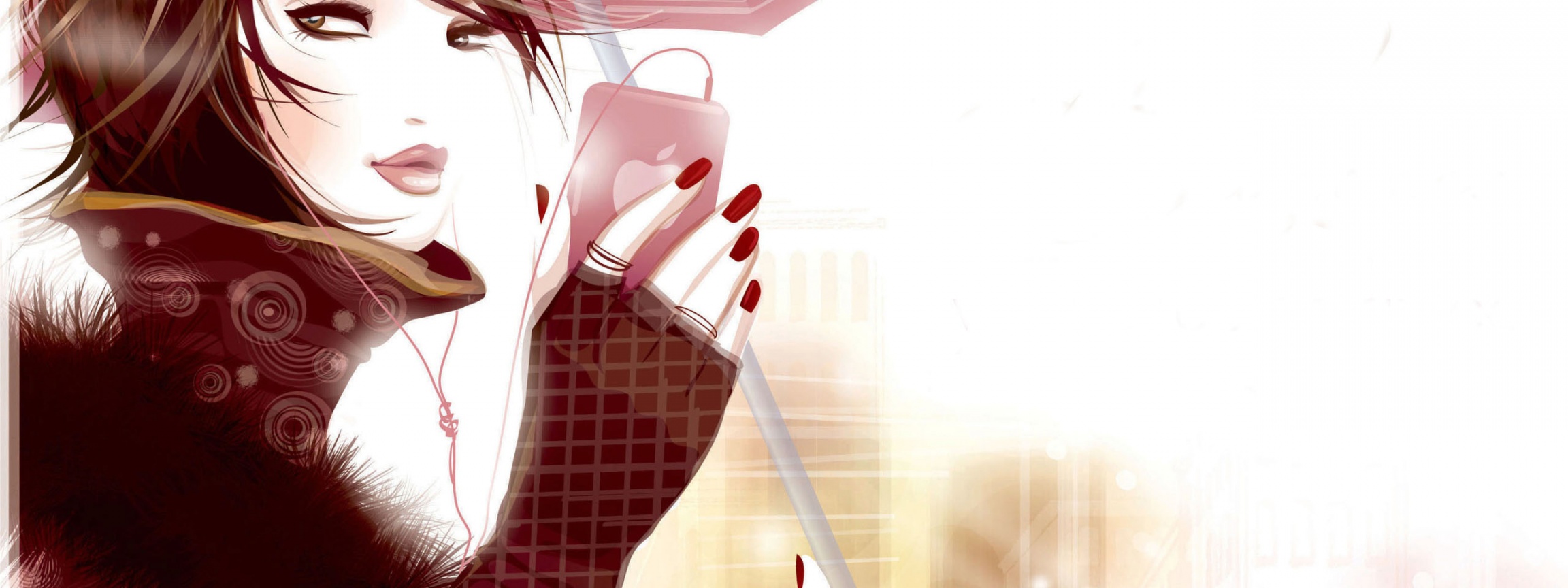 Girl Umbrella Headset Phone