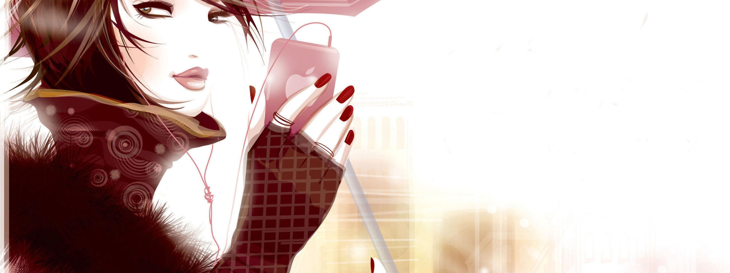 Girl Umbrella Headset Phone