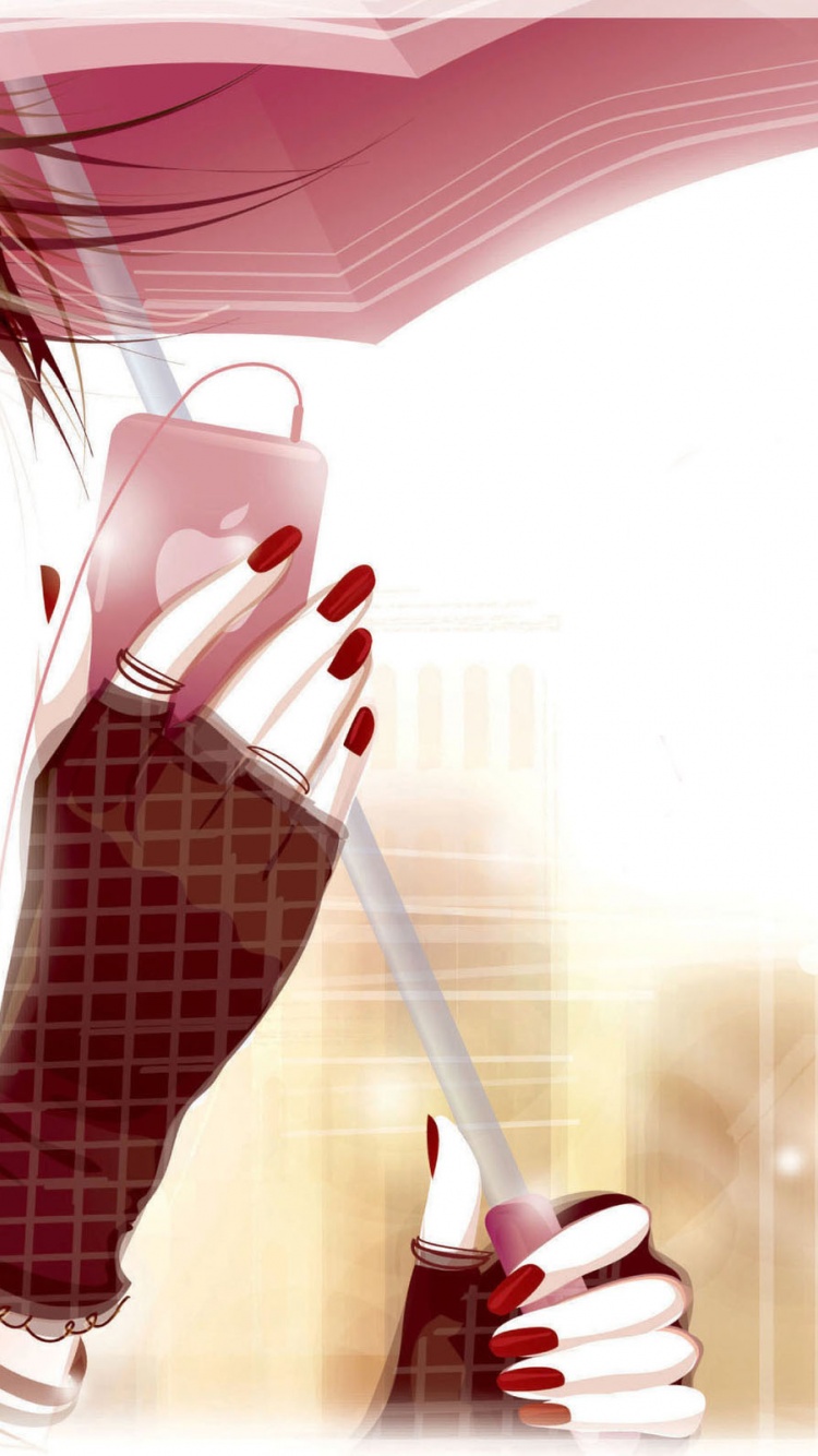 Girl Umbrella Headset Phone