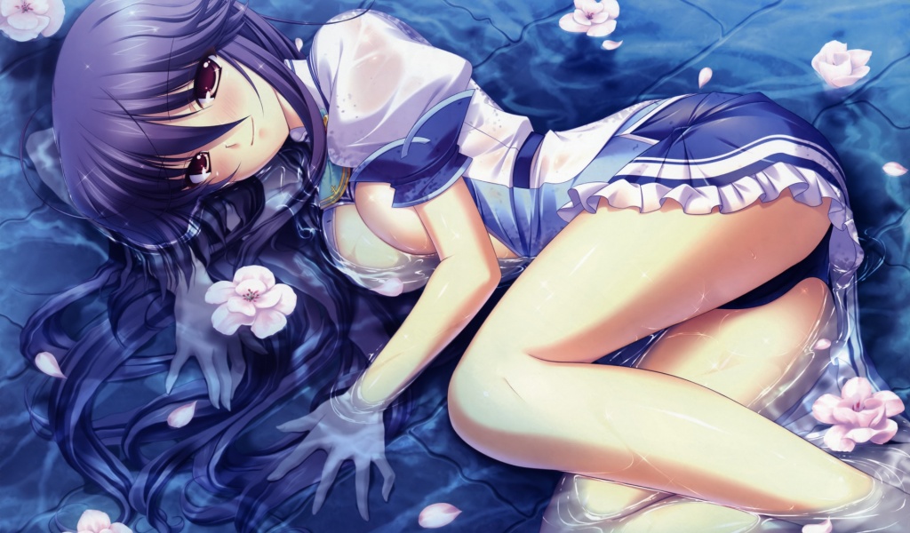 Girl Water Flowers
