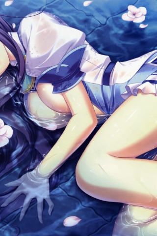 Girl Water Flowers