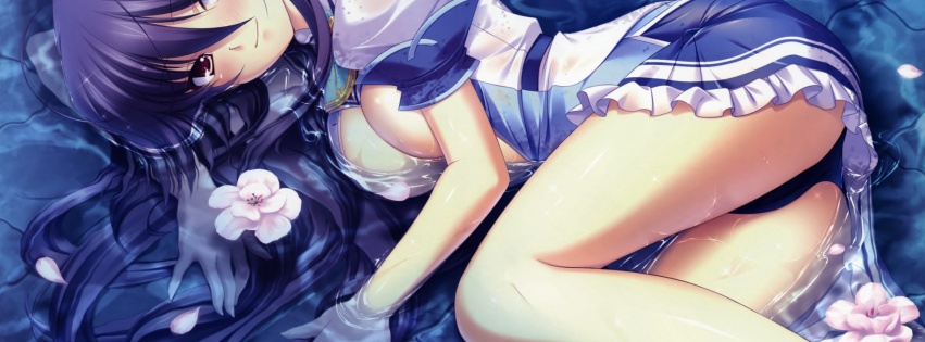 Girl Water Flowers