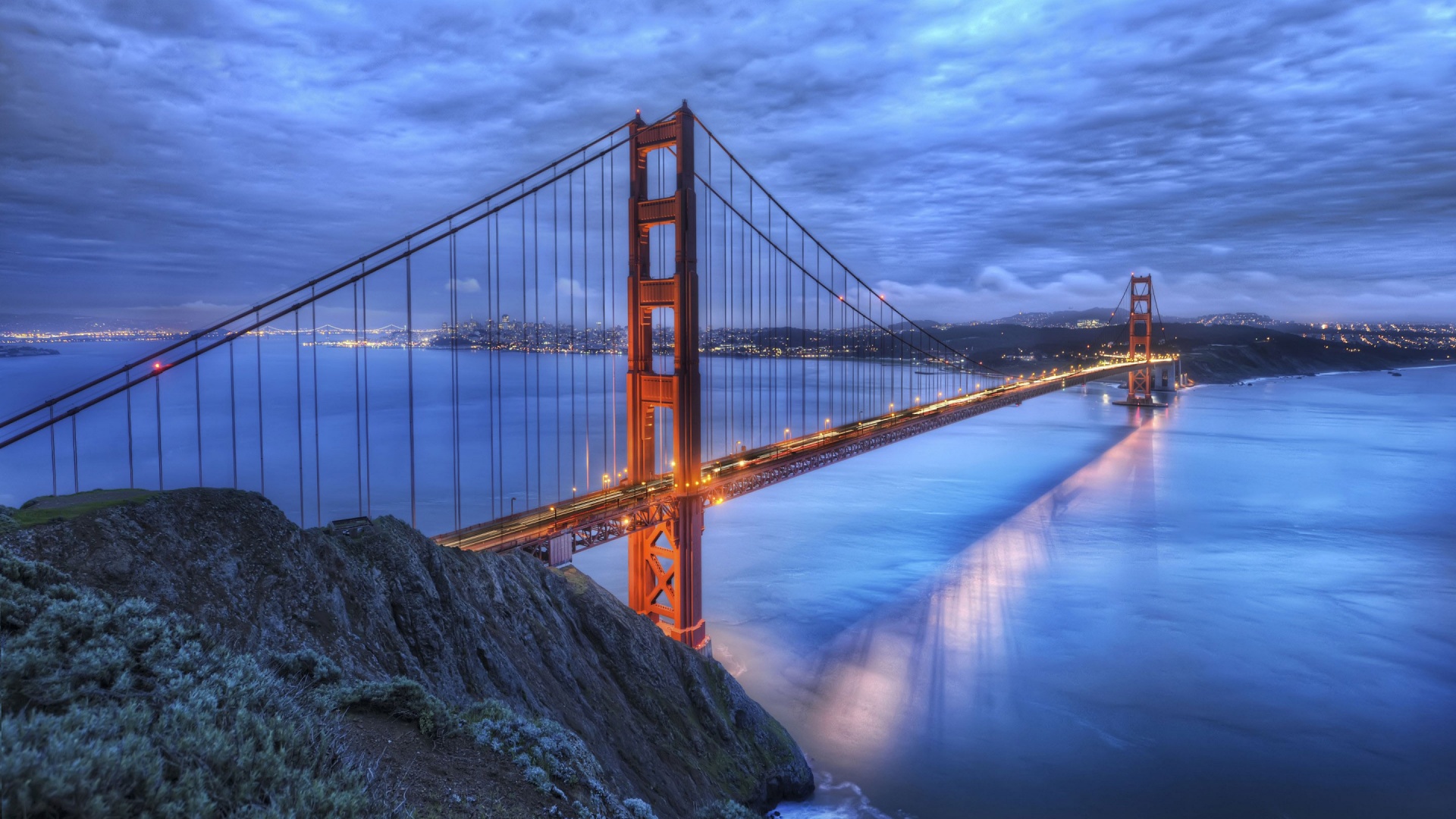 Golden Gate Bridge At Night