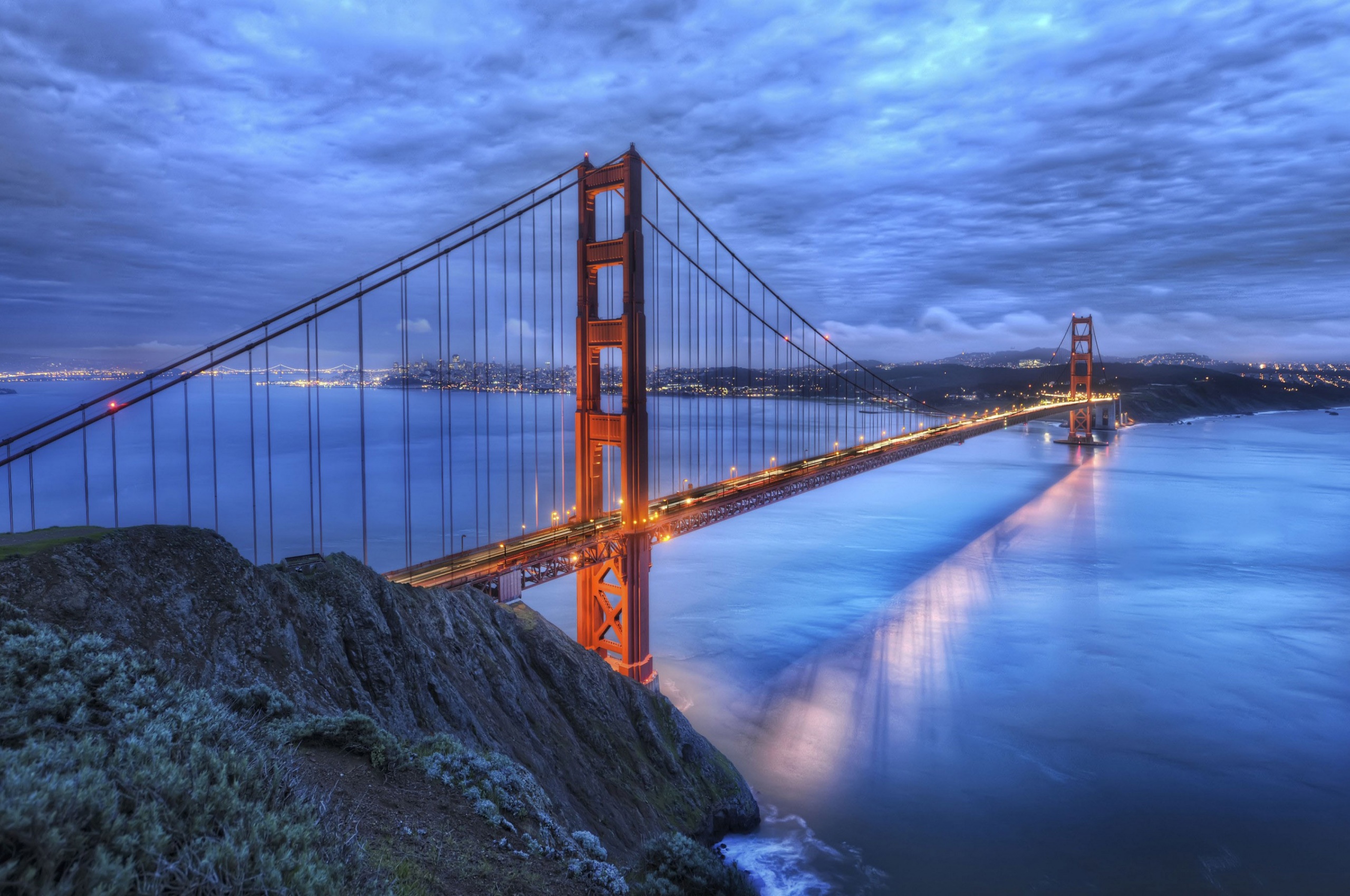 Golden Gate Bridge At Night