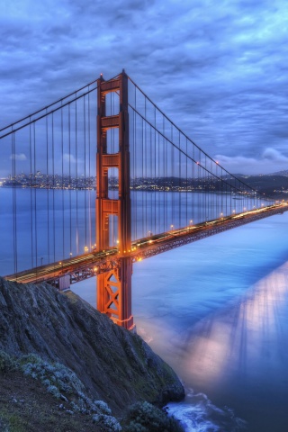 Golden Gate Bridge At Night