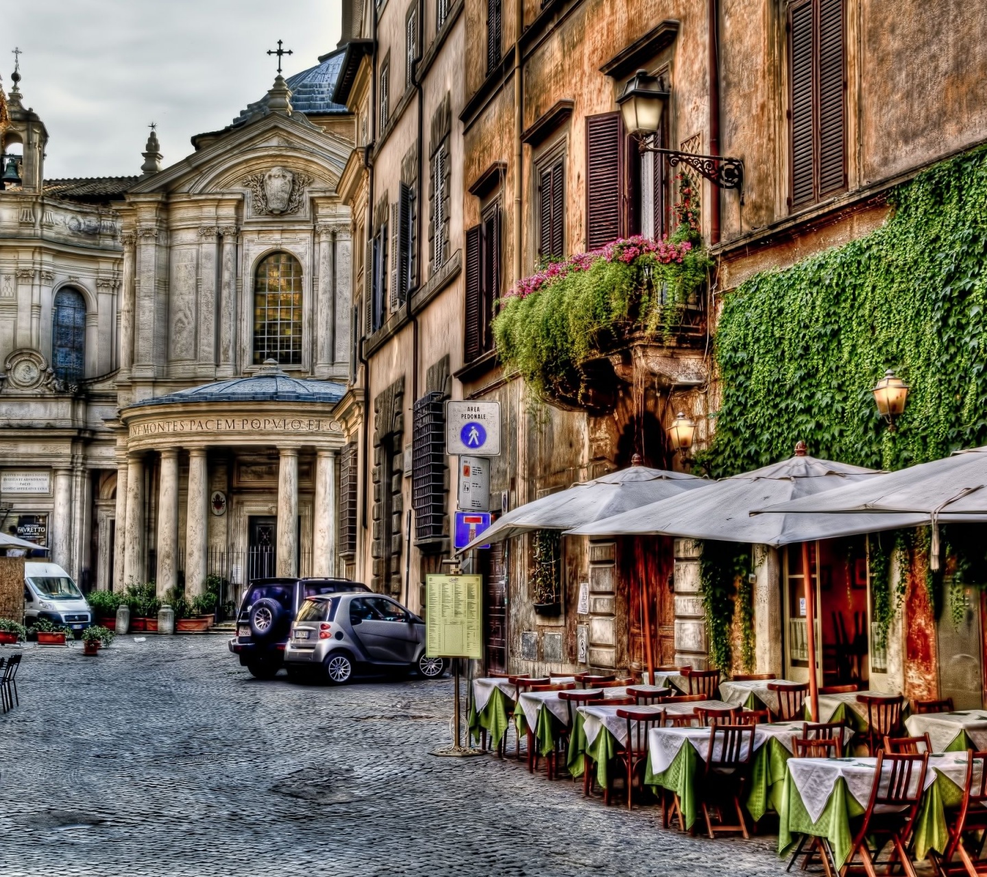 Good Morningrome Alley Architecture Beautiful Buildings Cafe City Colorful Flowers Houses Italy Morning Nature Old Peaceful Roma Sky Street