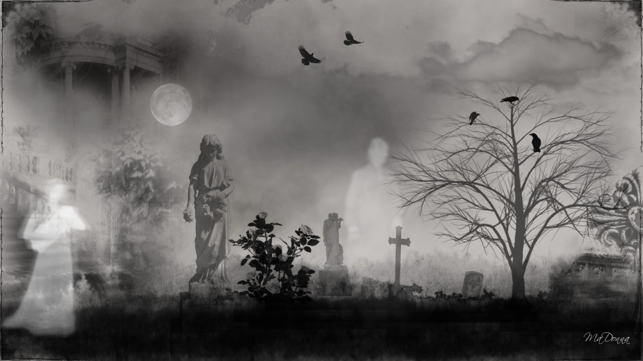 Graveyard Ghosts Birds Cross Dark Fantasy Firefox Persona Ghosts Goth Moon Mystical Sky Screen