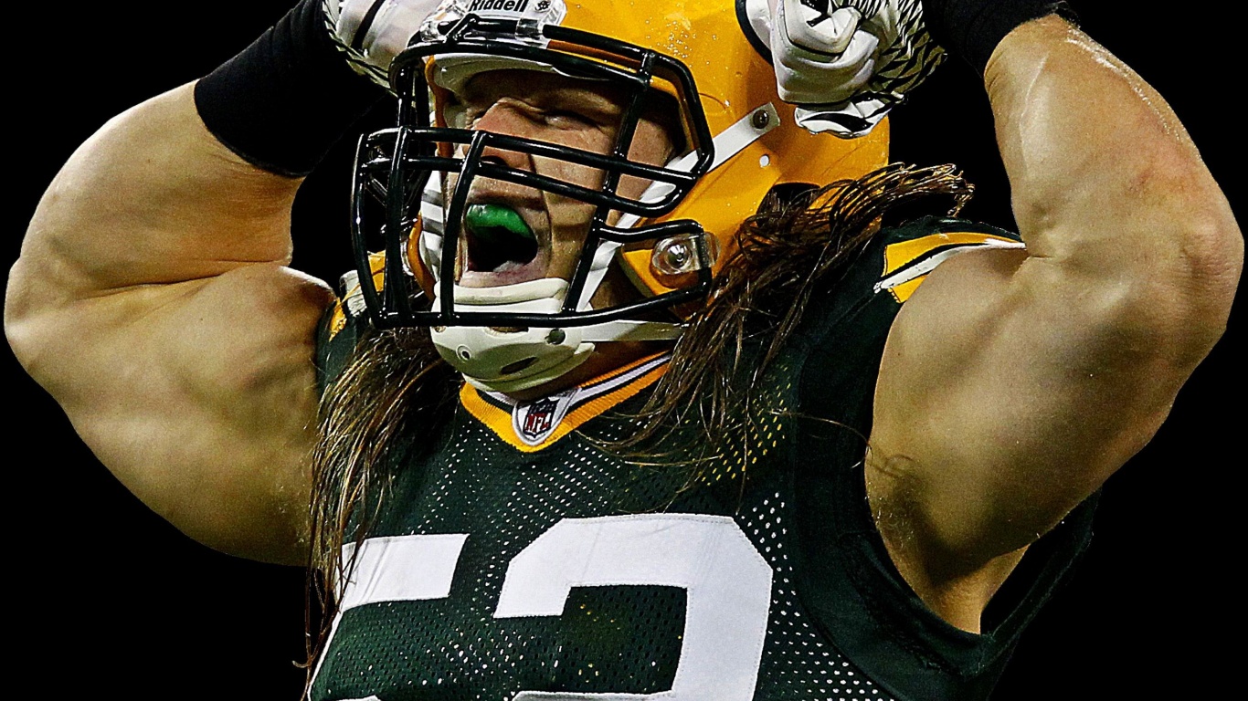 Green Bay Packers American Football Clay Matthews Flexing