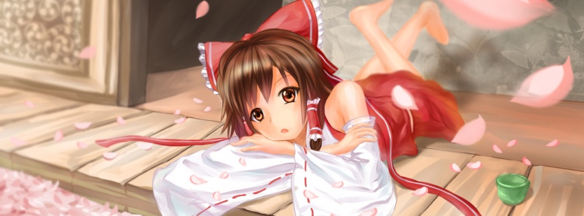 Hakurei Reimu Girl Sakura Bow Anime