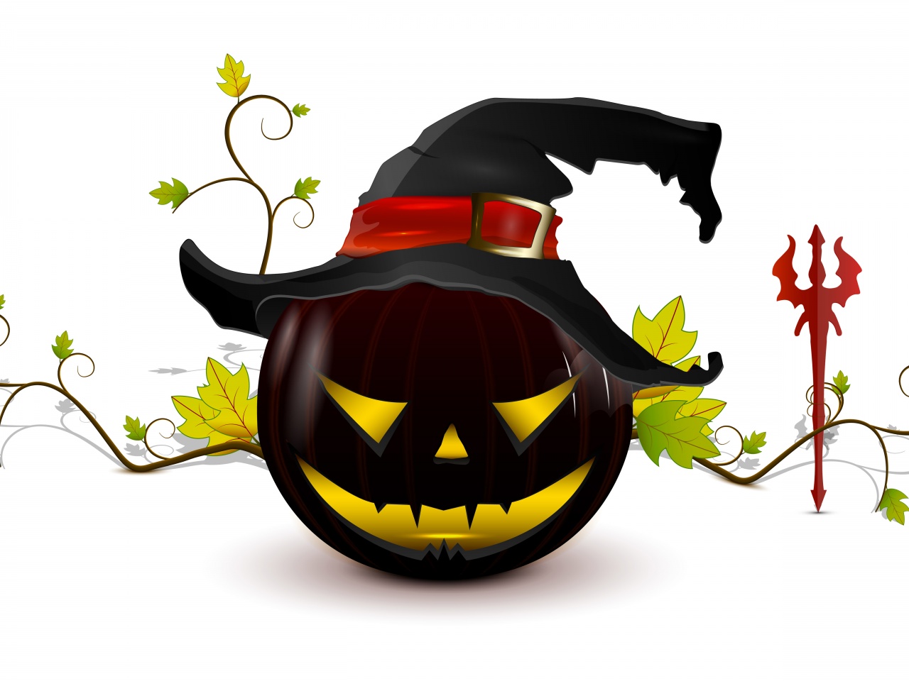 Halloween Pumpkin Hat Trident 3D