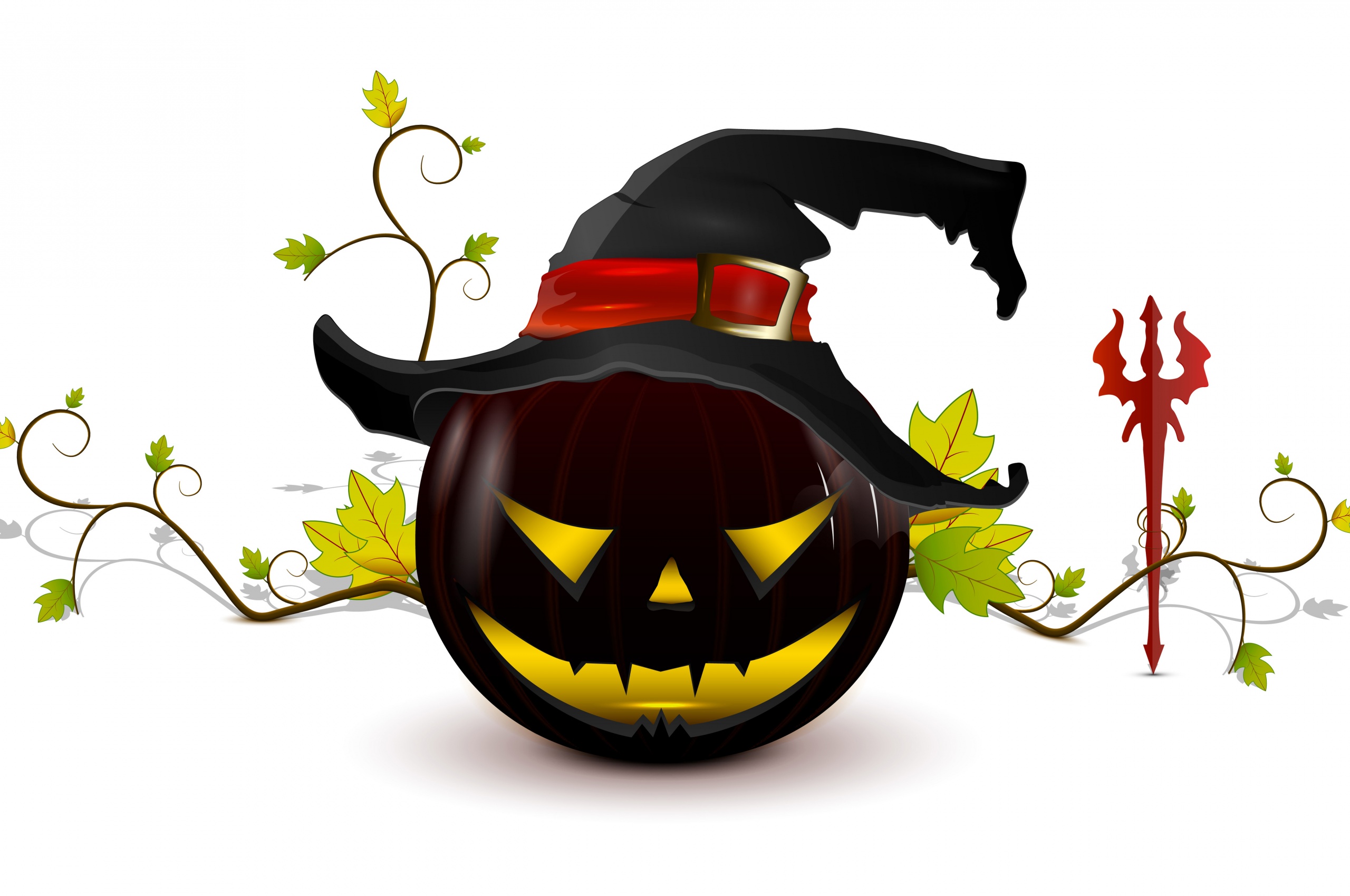 Halloween Pumpkin Hat Trident 3D