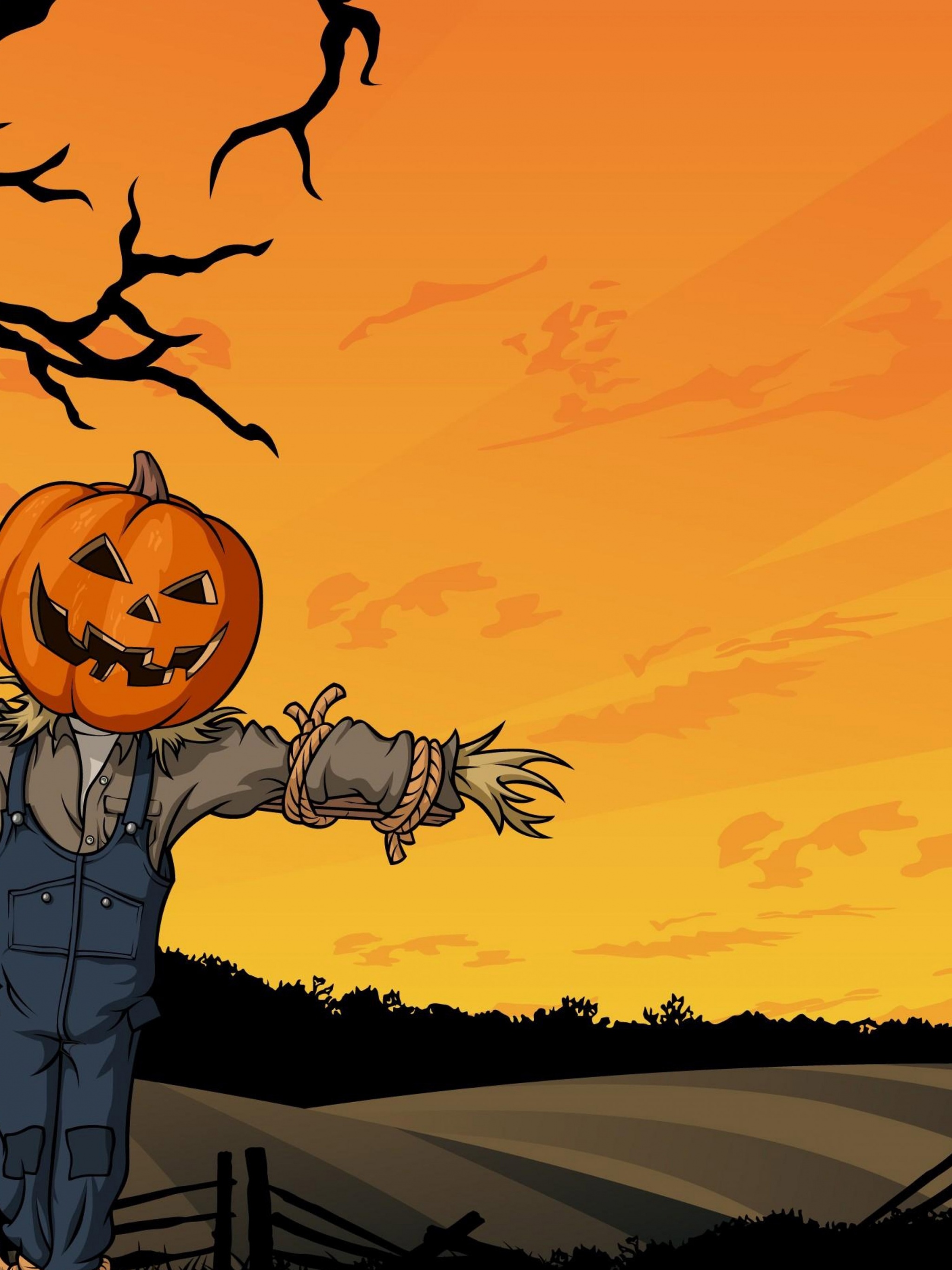 Halloween Scarecrow In The Field