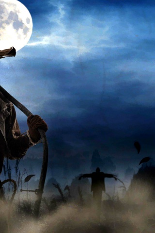 Halloween Scarecrow With Scythe