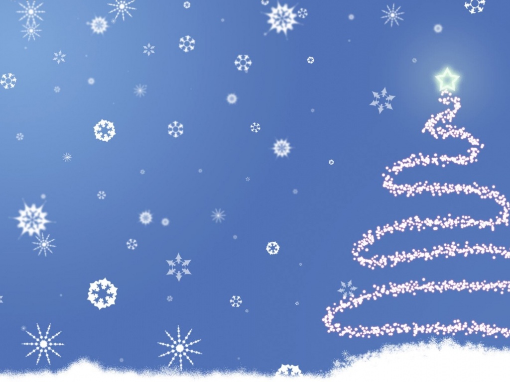 Happy New Year Christmas Blue Fur Tree