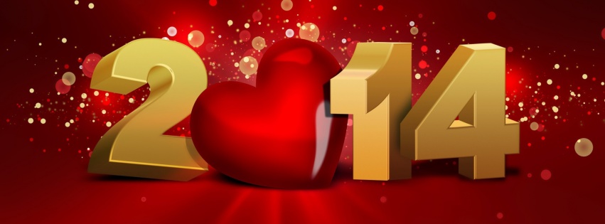 Heart And 3d Happy New Year 2014