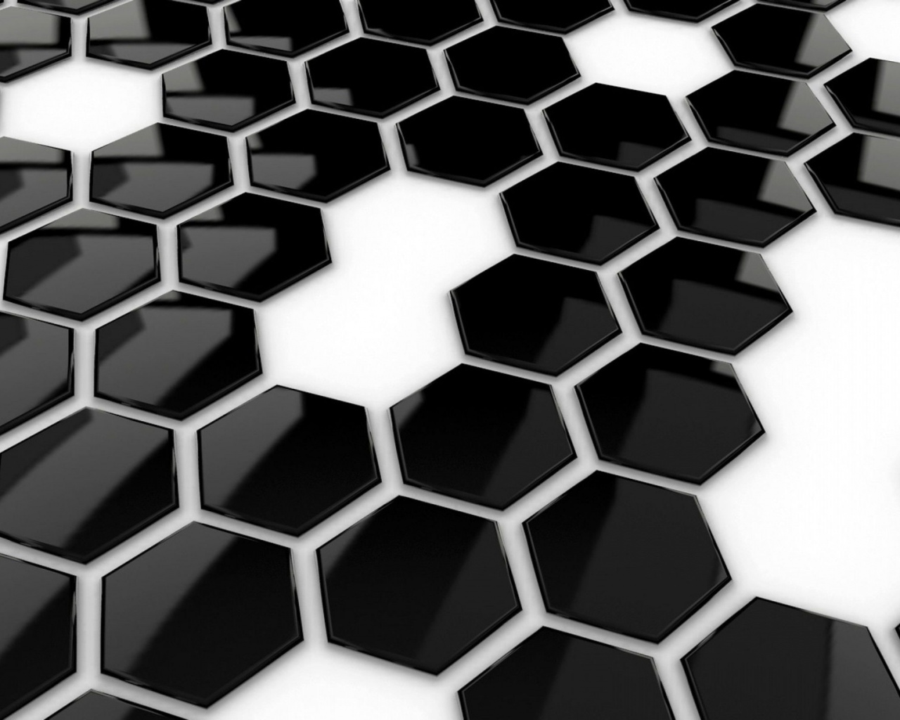 Hexagons Black White