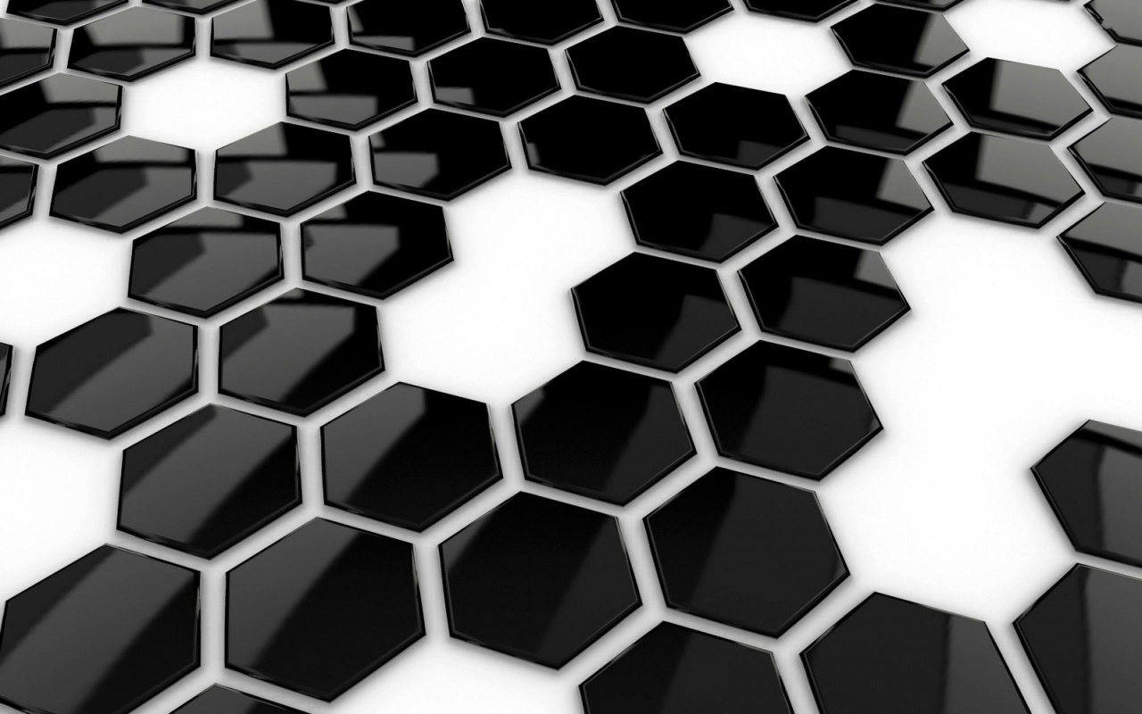 Hexagons Black White