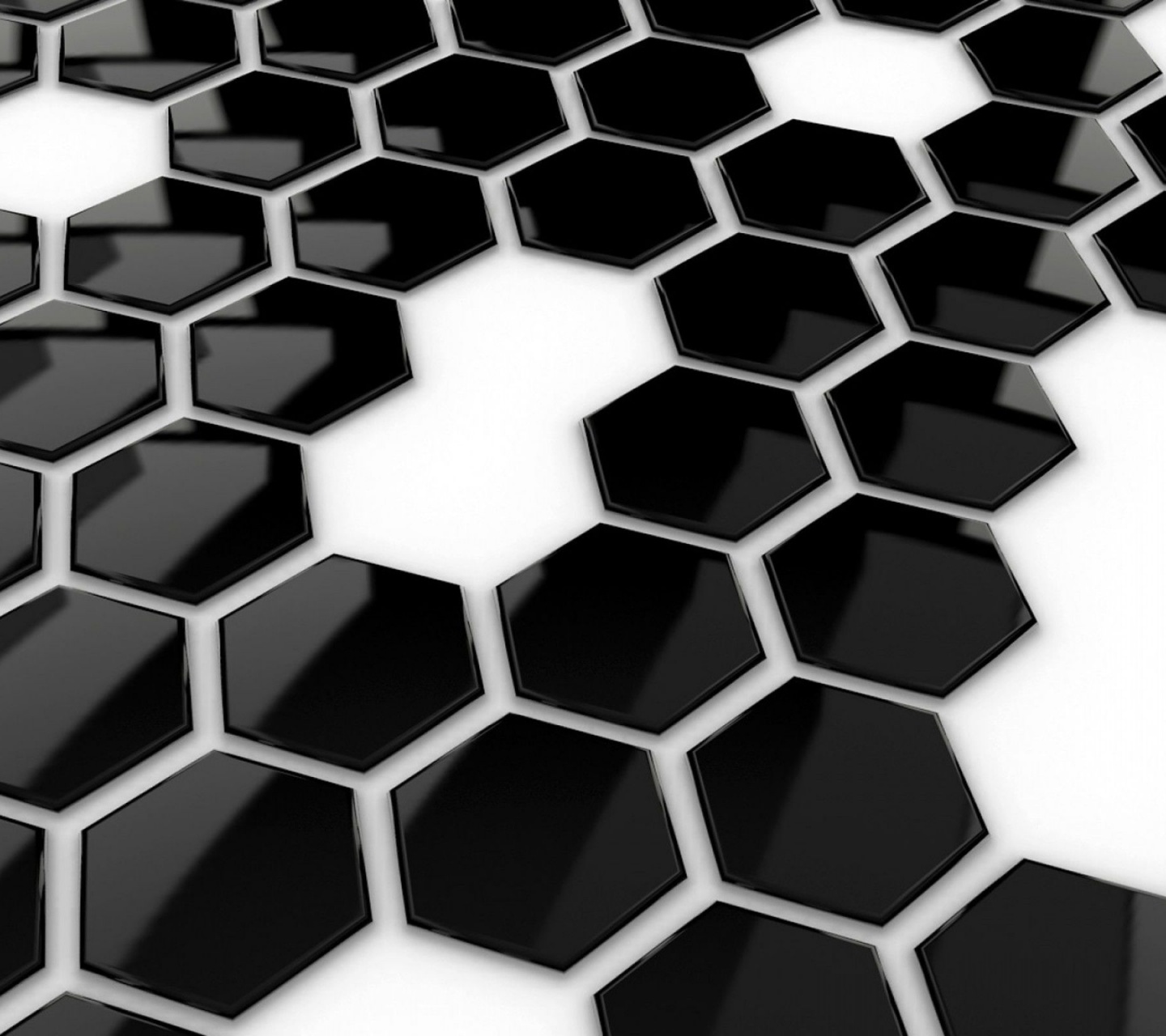 Hexagons Black White