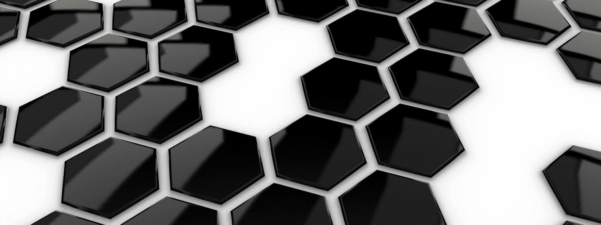 Hexagons Black White