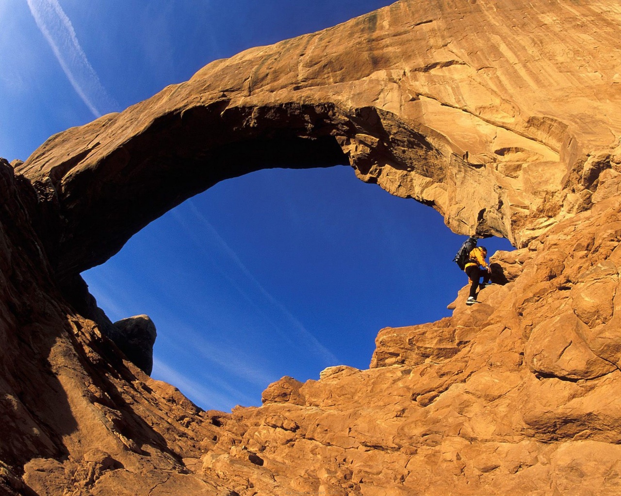 Hiking Arches National Park Utah Usa Sandstone