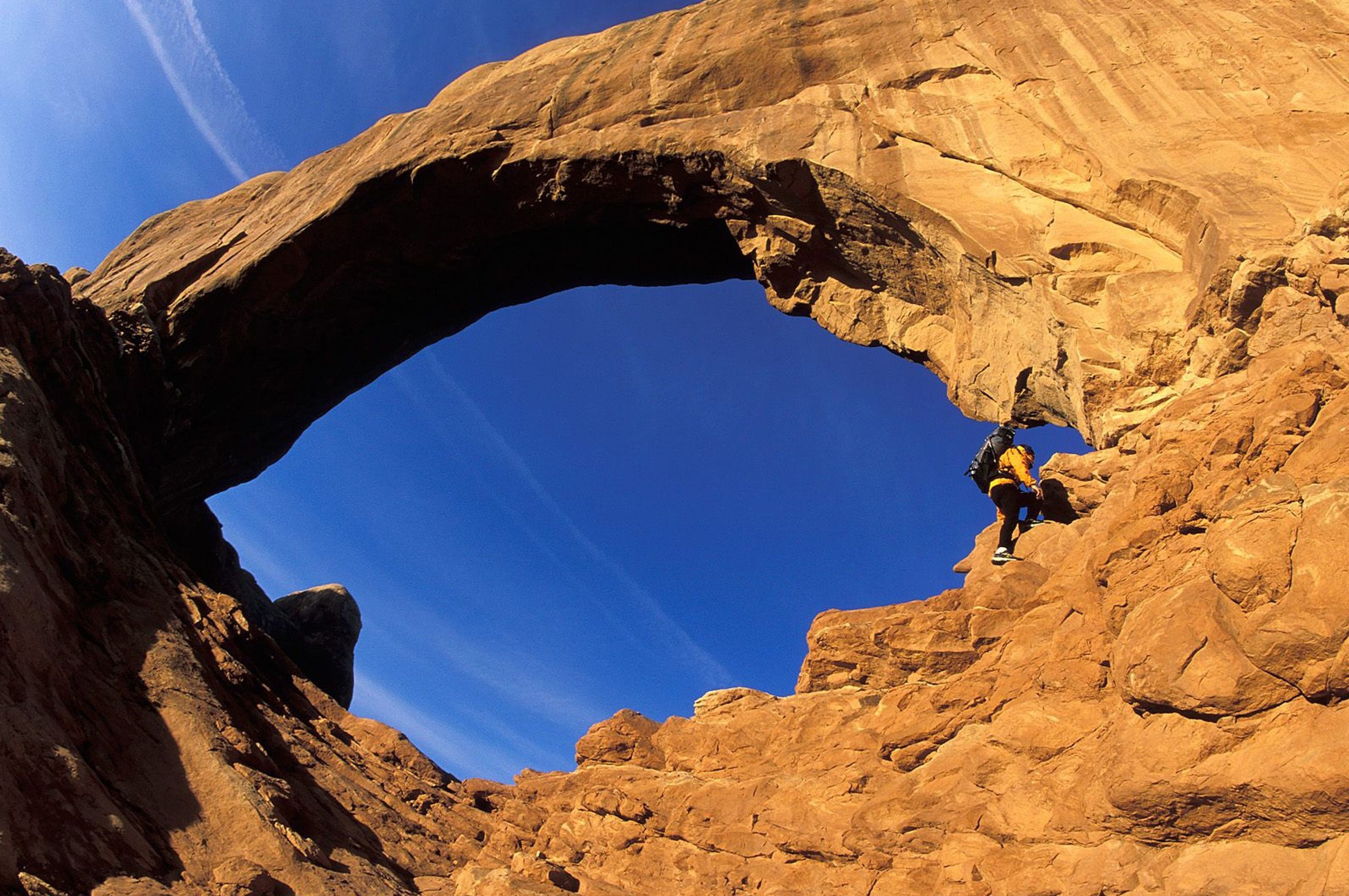 Hiking Arches National Park Utah Usa Sandstone