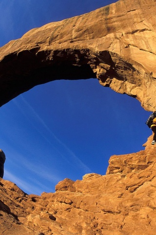 Hiking Arches National Park Utah Usa Sandstone